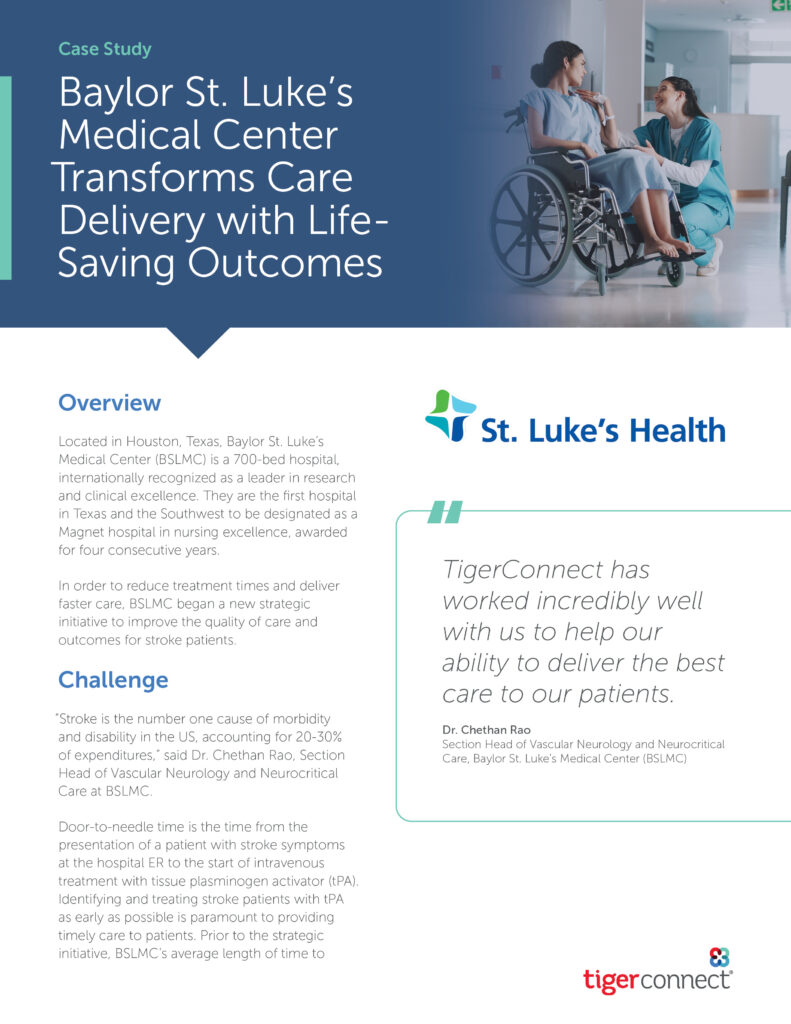 Baylor St. Luke’s Medical Center Case Study TigerConnect