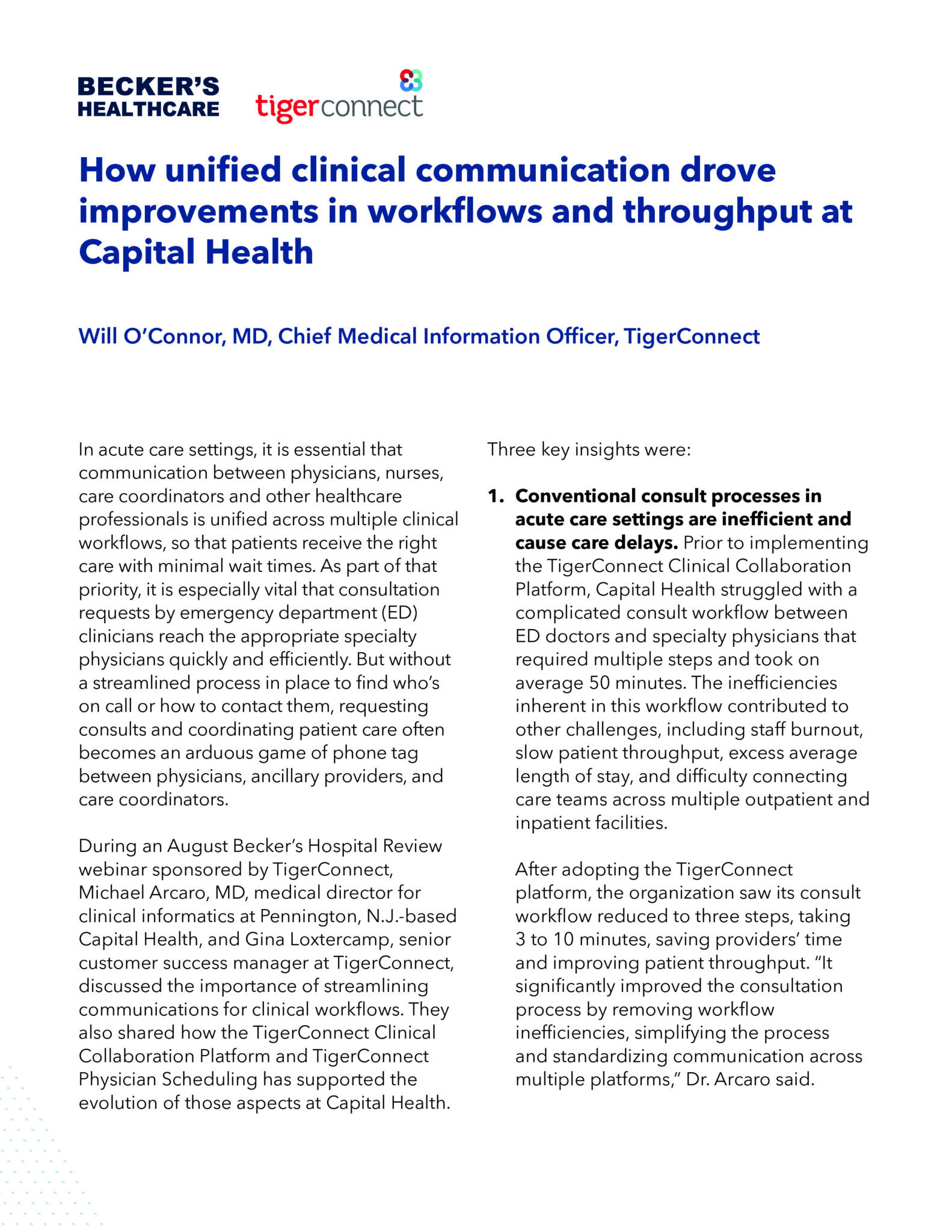 How Unified Clinical Communication Drove Improvements in Workflows and Throughput at Capital Health 
