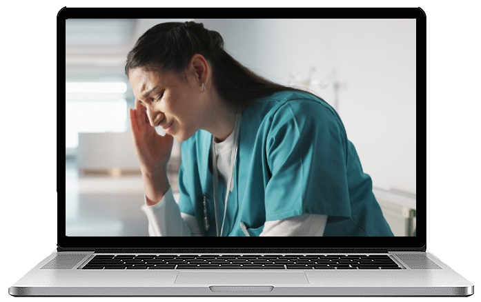 Image of a physician looking worried