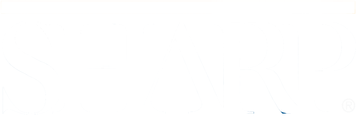 Sharp logo white