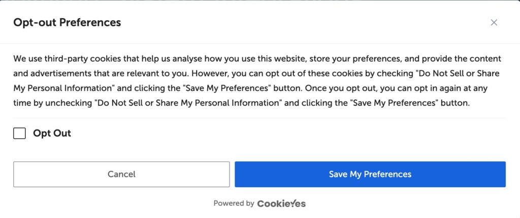 Your Privacy Choices 2 CookieYes opt out