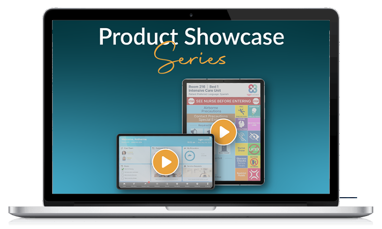TigerConnect Smart Room product demo showcase preview on a laptop